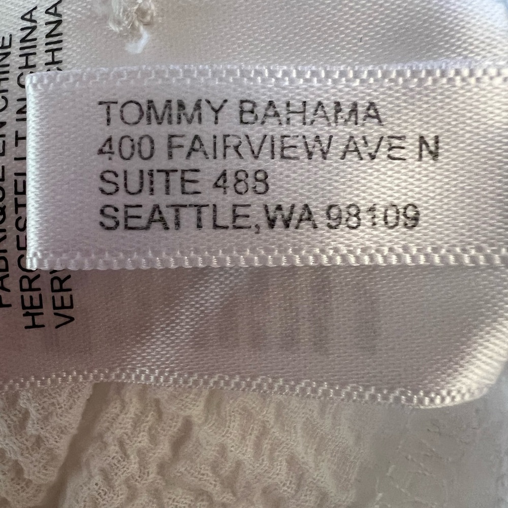 Tommy Bahama White Sleeveless  Textured Button-Down Shirt - Picture 4 of 5